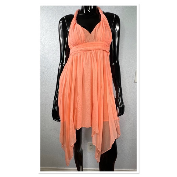 Guess Twisted Tank Dress Handkerchief Hem Racerback Lace Sz 6 NWT - Picture 2 of 9